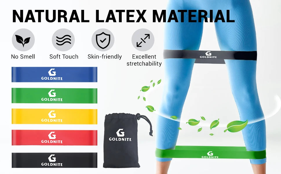 Bandes de résistance latex – Set fitness & yoga (lot de 5)