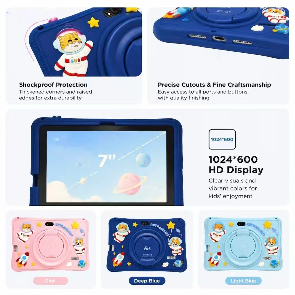 Tablette enfant 7" Android – 12 Go RAM, 256 Go, batterie 5000mAh