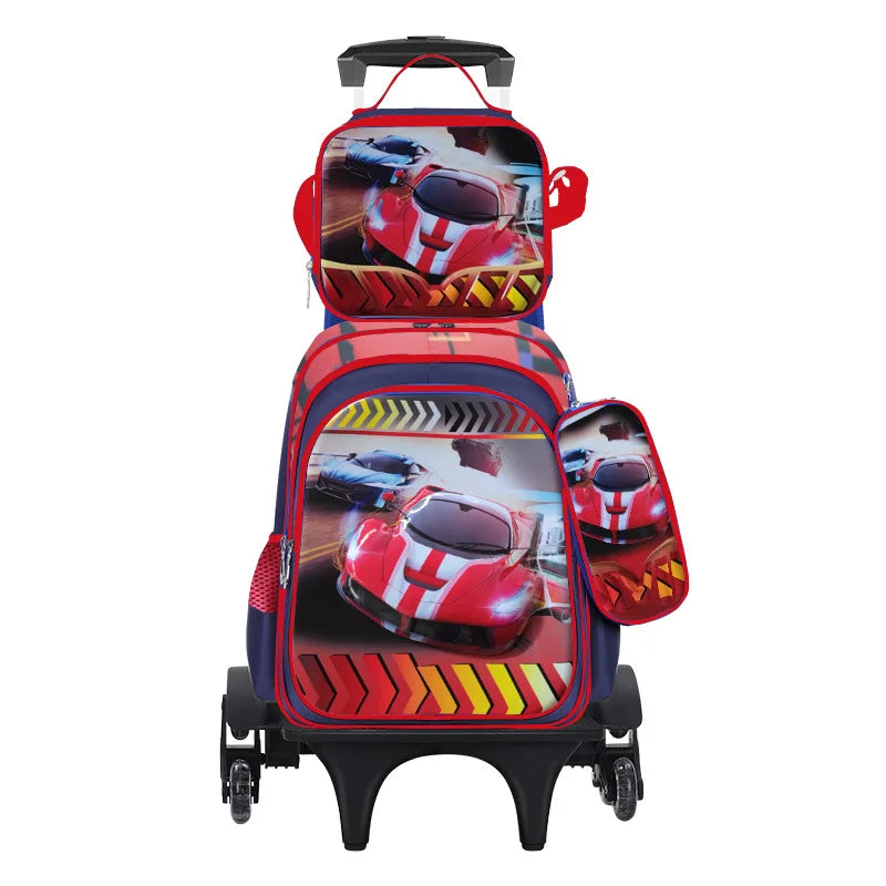Ensemble de 3 sacs d'école pour enfants en dessin animé 3D de 16 pouces, sac à dos d'école pour enfants avec trousse à crayons et boîte à lunch pour garçon et fille