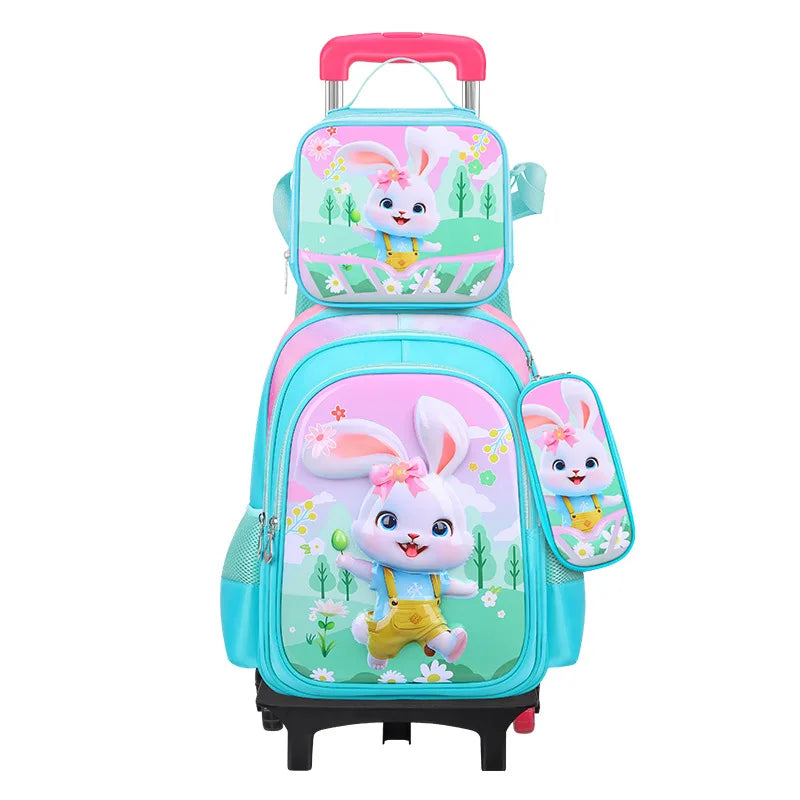 Ensemble de 3 sacs d'école pour enfants en dessin animé 3D de 16 pouces, sac à dos d'école pour enfants avec trousse à crayons et boîte à lunch pour garçon et fille