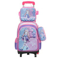 Nouveau modèle de sac à déjeuner pour élèves du primaire en polyester avec poignée télescopique, trousse à crayons, ensemble de trois pièces, dessin animé mignon pour enfants