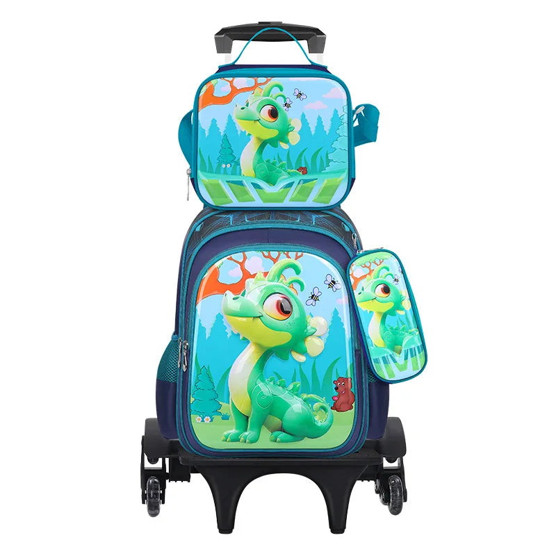 Ensemble de 3 sacs d'école pour enfants en dessin animé 3D de 16 pouces, sac à dos d'école pour enfants avec trousse à crayons et boîte à lunch pour garçon et fille