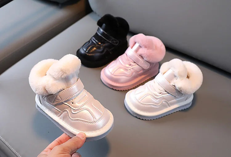 Bottes de neige enfant – Fourrure chaude, impérméable (hiver)