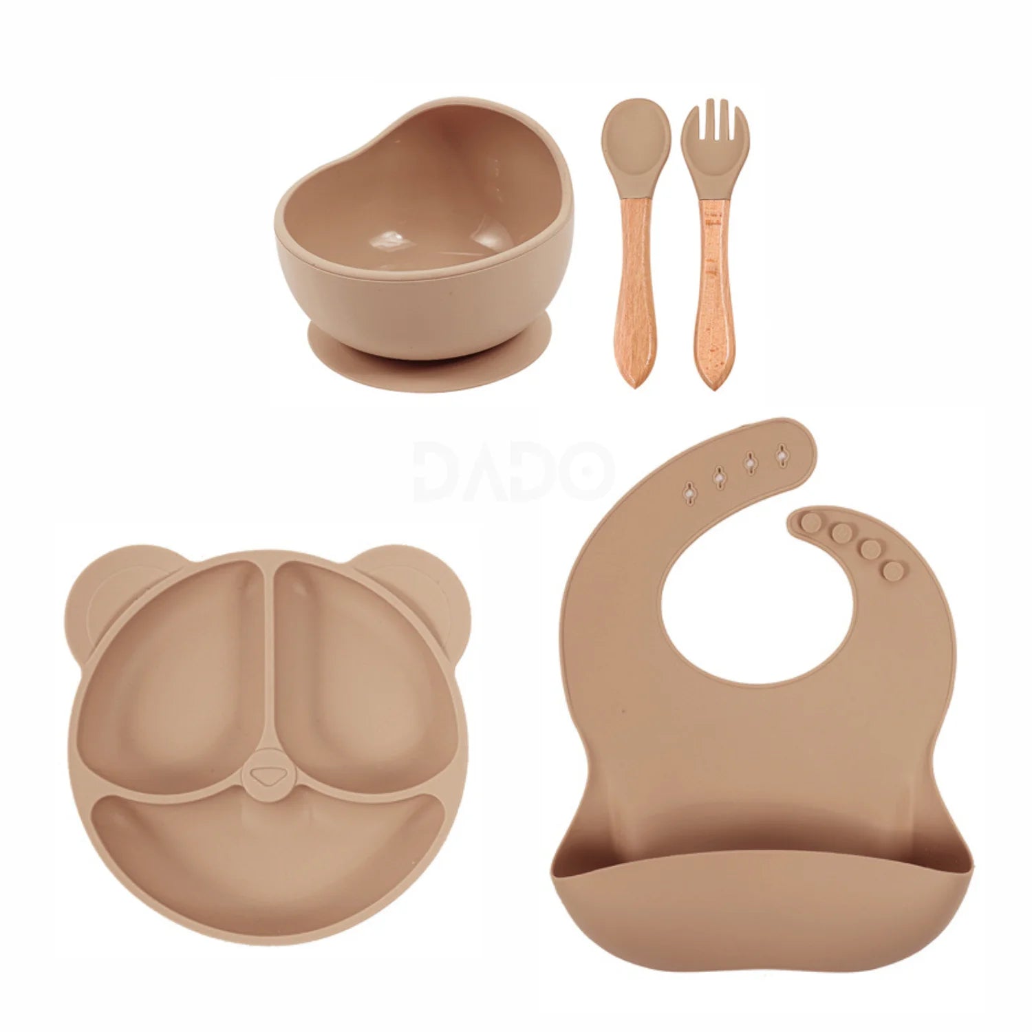 Set repas bébé personnalisé en silicone – Assiette & Bol ventouse