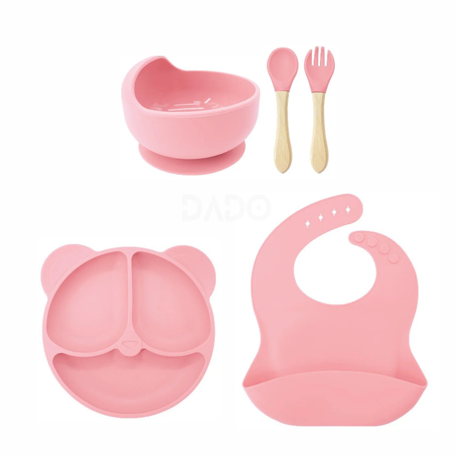 Set repas bébé personnalisé en silicone – Assiette & Bol ventouse