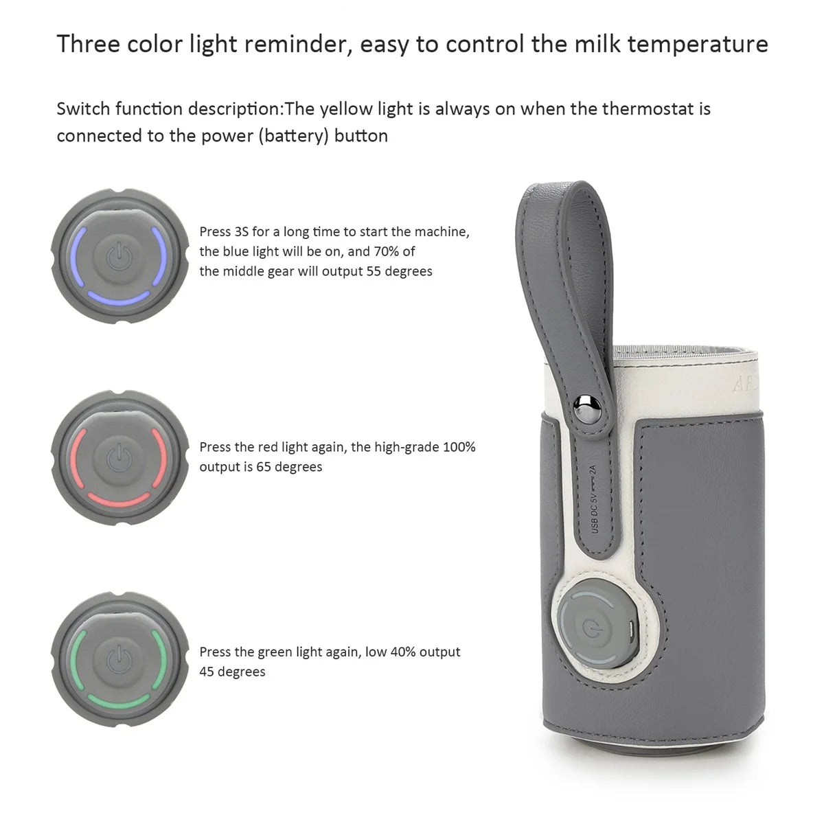 Chauffe-biberon de voyage USB – 3 températures