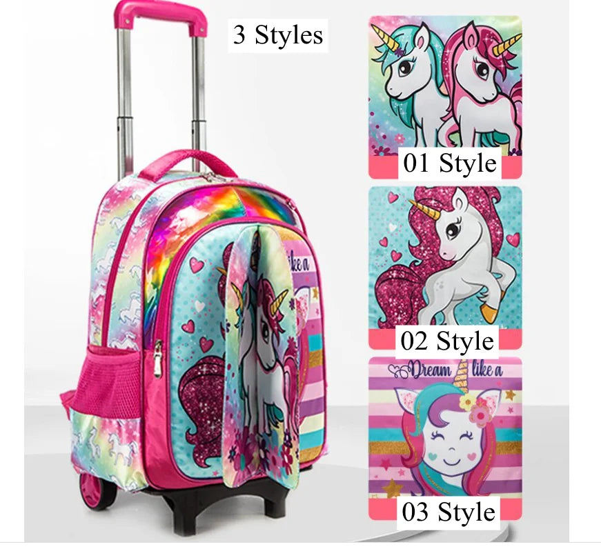 Sac à dos d'école primaire sur roulettes pour enfants, sac à bagages à roulettes, sacs à dos à roulettes pour filles, sac à roulettes SR pour garçons