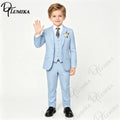 Costume garçon mariage 4 pièces – Blazer, gilet & pantalon avec nœud papillon