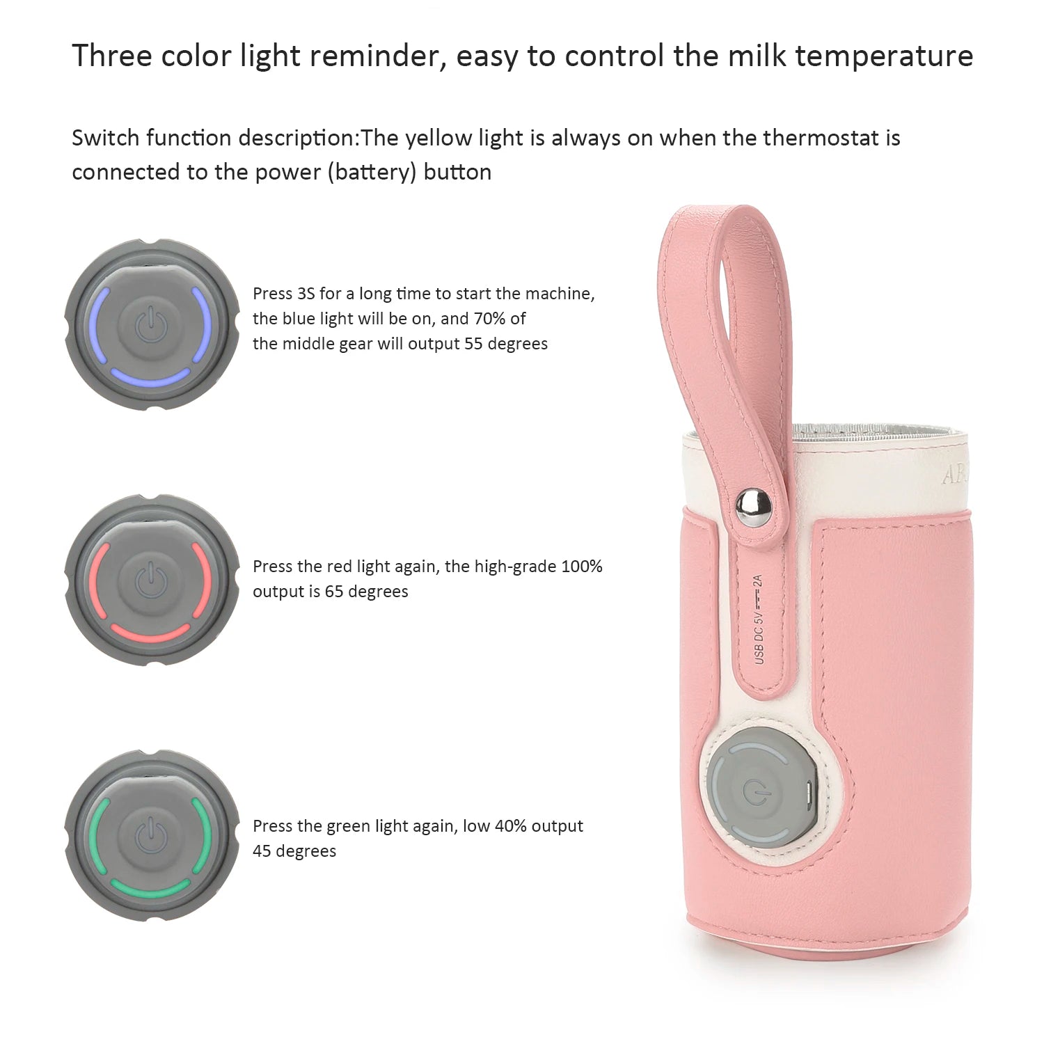 Chauffe-biberon de voyage USB – 3 températures