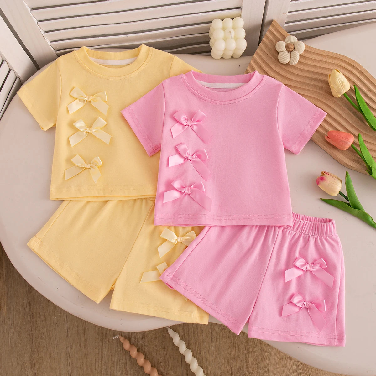 Tenue d'été bébé fille – Ensemble 2 pièces (6 mois – 3 ans)
