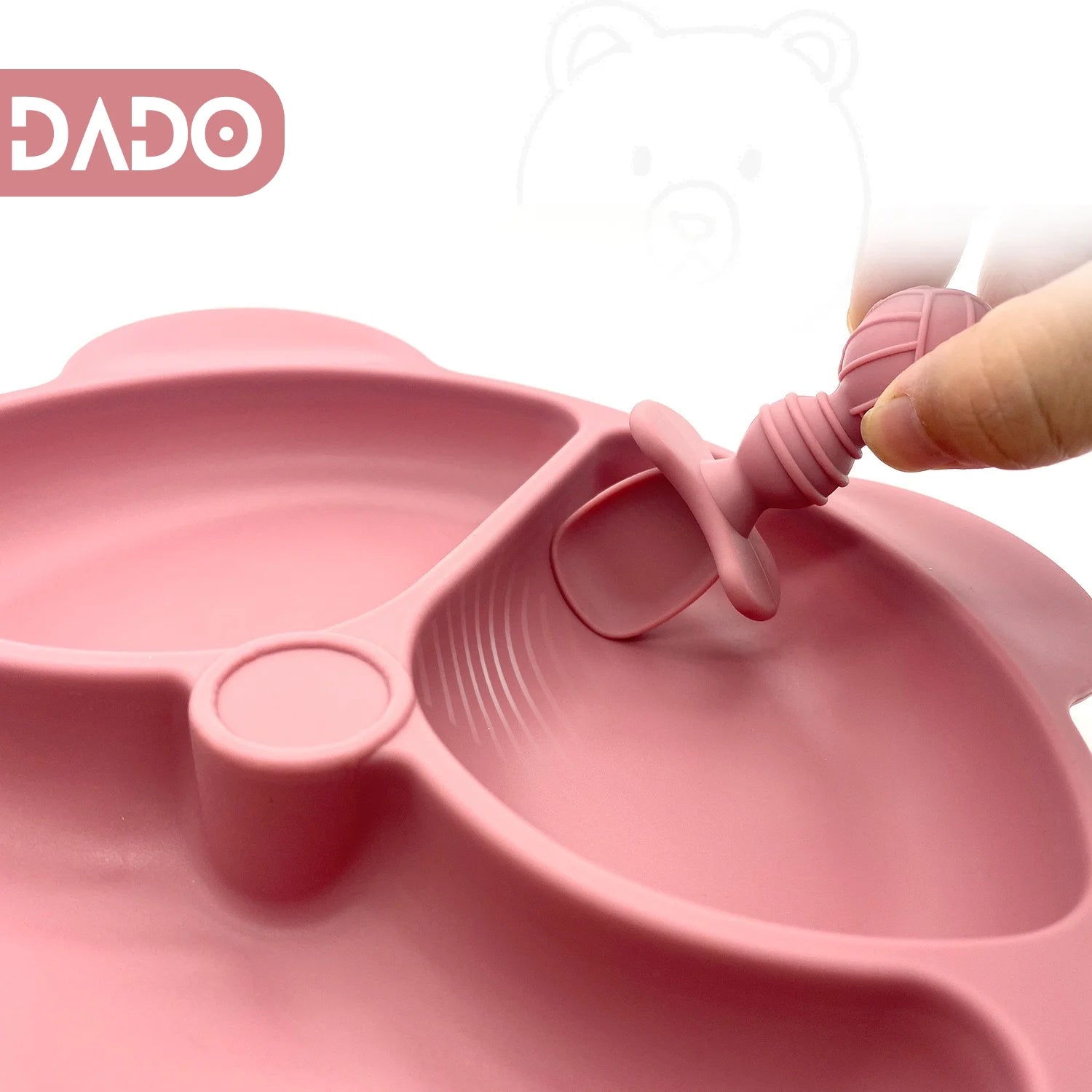 Set repas bébé personnalisé en silicone – Assiette & Bol ventouse