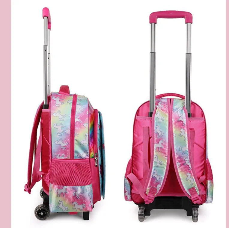 Sac à dos d'école primaire sur roulettes pour enfants, sac à bagages à roulettes, sacs à dos à roulettes pour filles, sac à roulettes SR pour garçons