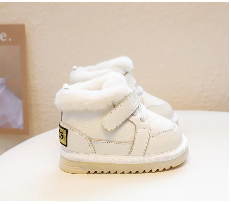Bottes d'hiver bébé fille – Cuir véritable, semelle souple antidérapante
