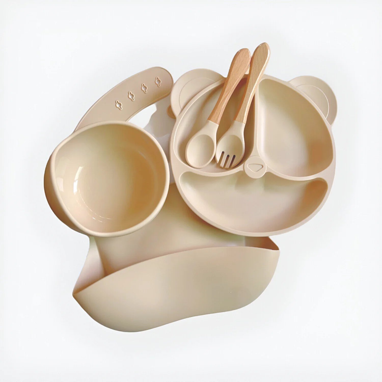Set repas bébé personnalisé en silicone – Assiette & Bol ventouse