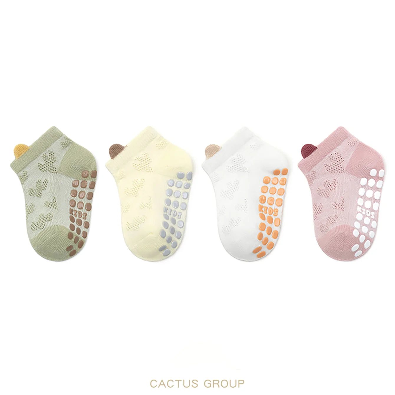 Chaussettes antidérapantes bébé – Lot de 4 paires (0-6 ans)