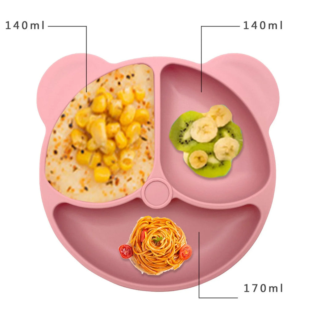 Set repas bébé personnalisé en silicone – Assiette & Bol ventouse
