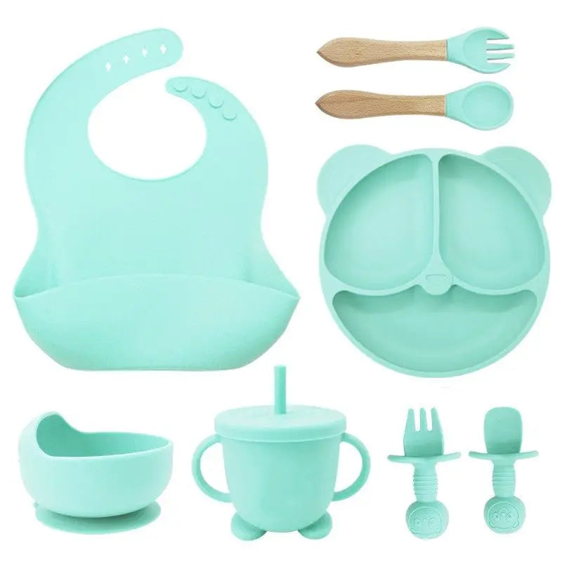 Set repas bébé personnalisé en silicone – Assiette & Bol ventouse