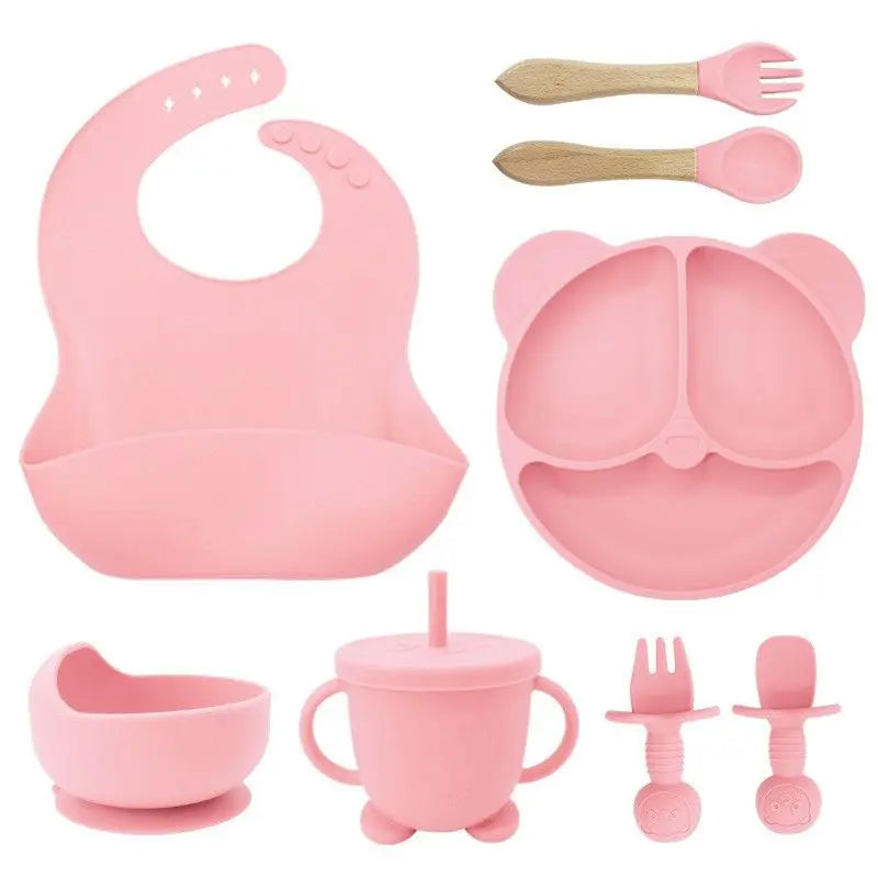 Set repas bébé personnalisé en silicone – Assiette & Bol ventouse