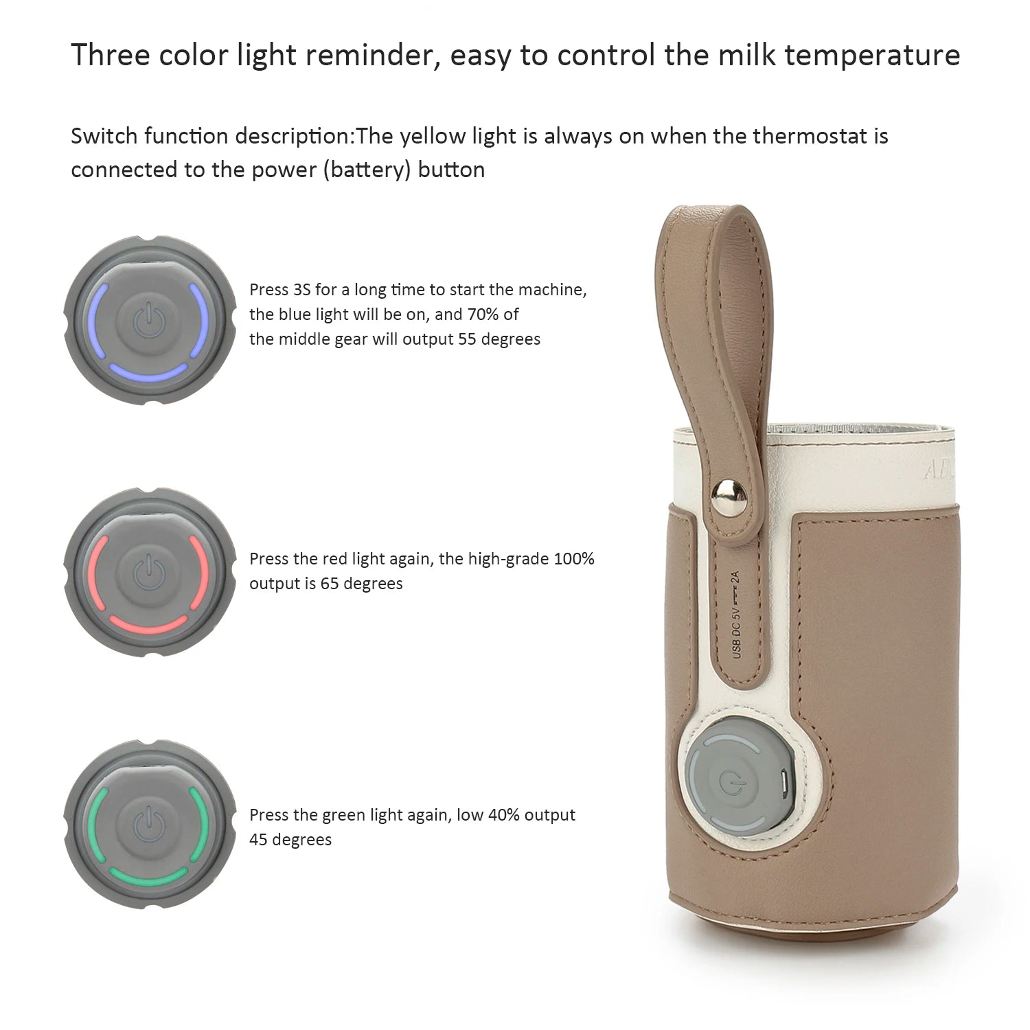 Chauffe-biberon de voyage USB – 3 températures