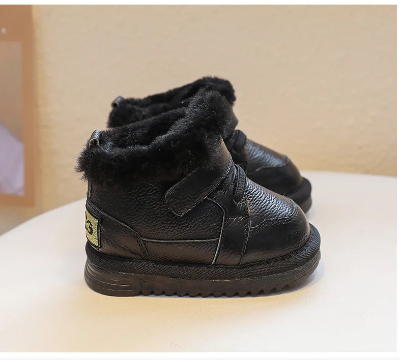 Bottes d'hiver bébé fille – Cuir véritable, semelle souple antidérapante