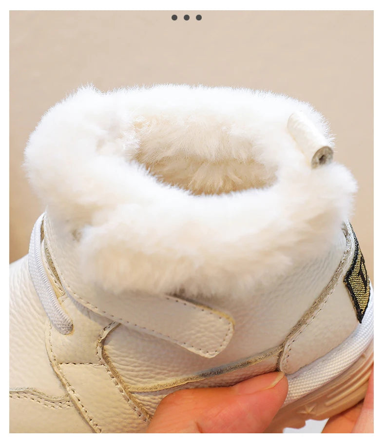Bottes d'hiver bébé fille – Cuir véritable, semelle souple antidérapante