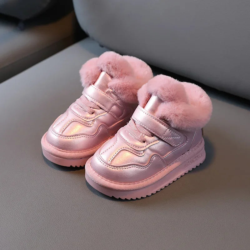 Bottes de neige enfant – Fourrure chaude, impérméable (hiver)