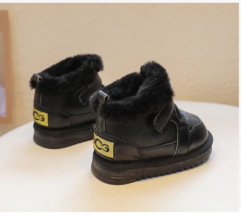 Bottes d'hiver bébé fille – Cuir véritable, semelle souple antidérapante