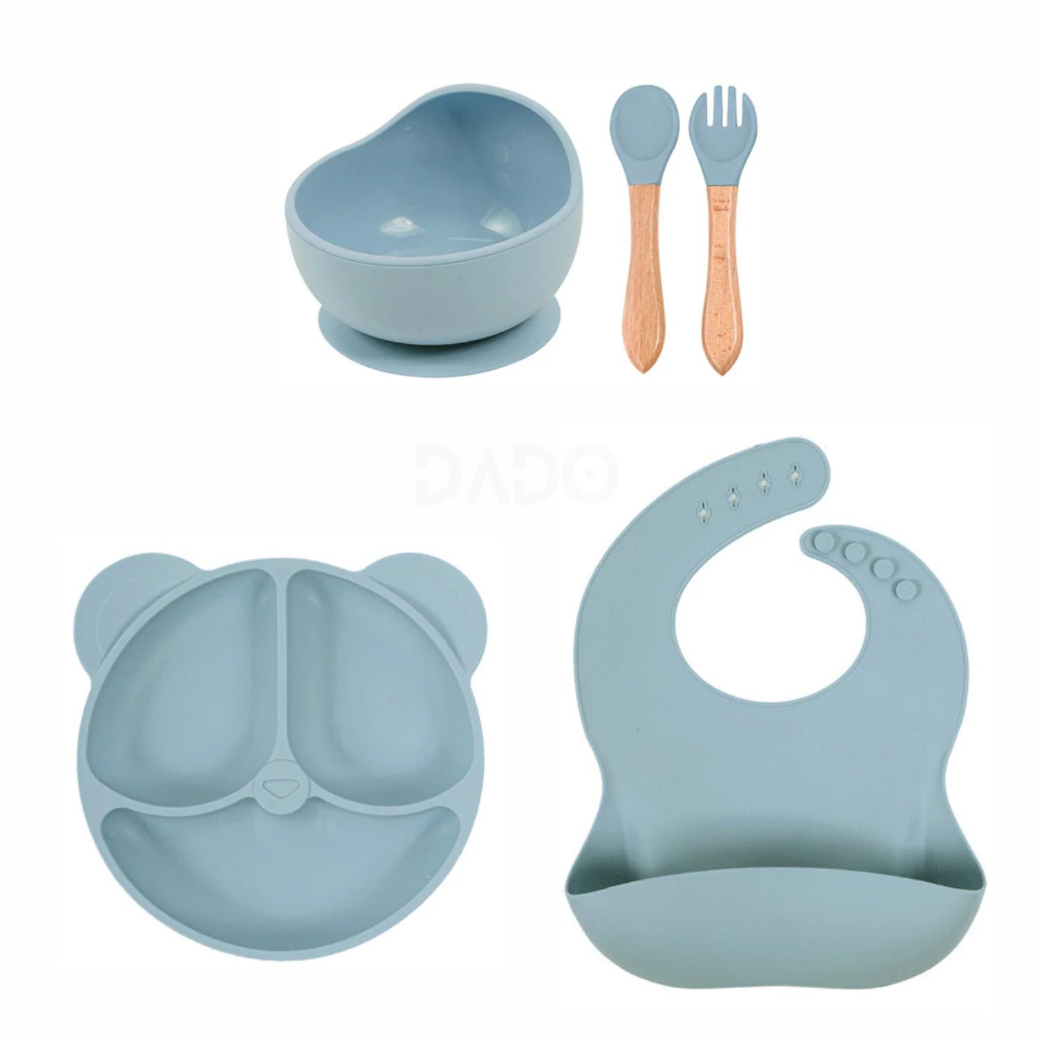 Set repas bébé personnalisé en silicone – Assiette & Bol ventouse