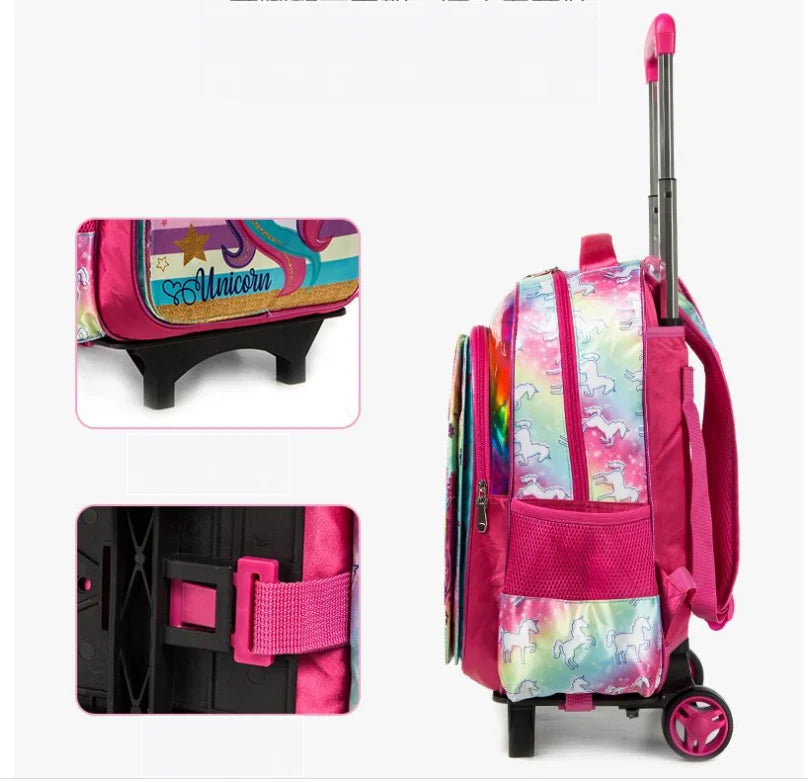 Sac à dos d'école primaire sur roulettes pour enfants, sac à bagages à roulettes, sacs à dos à roulettes pour filles, sac à roulettes SR pour garçons