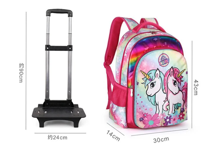 Sac à dos d'école primaire sur roulettes pour enfants, sac à bagages à roulettes, sacs à dos à roulettes pour filles, sac à roulettes SR pour garçons