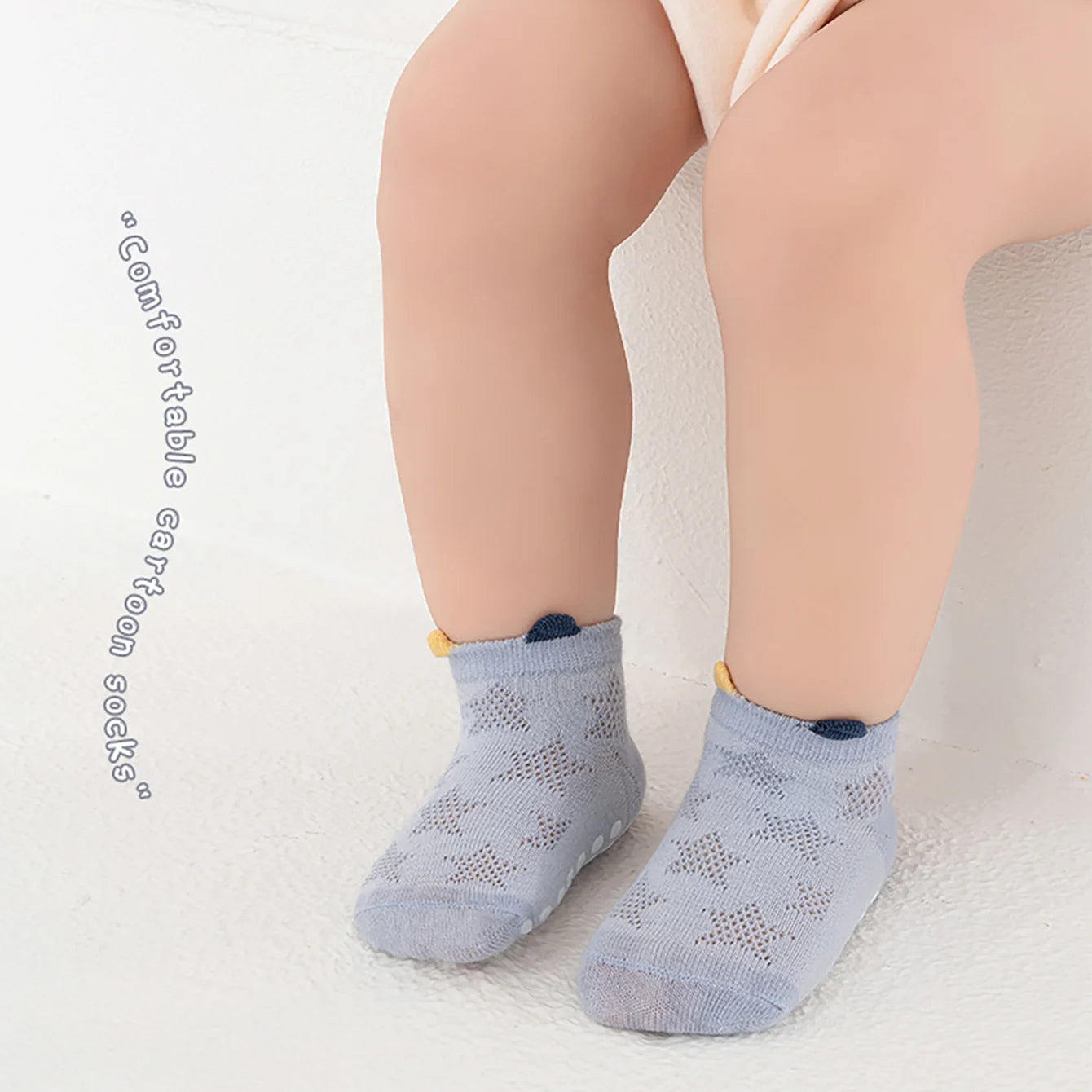 Chaussettes antidérapantes bébé – Lot de 4 paires (0-6 ans)