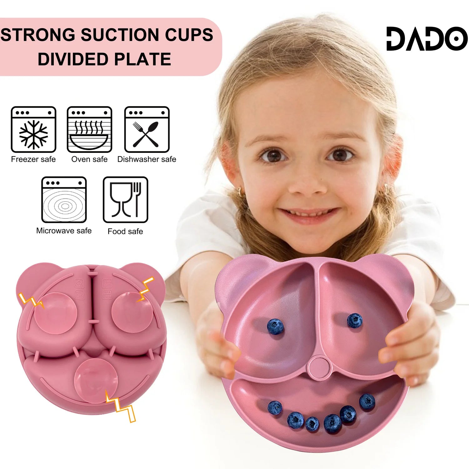 Set repas bébé personnalisé en silicone – Assiette & Bol ventouse